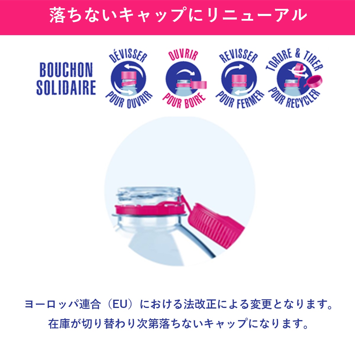 コントレックス落ちないキャップ